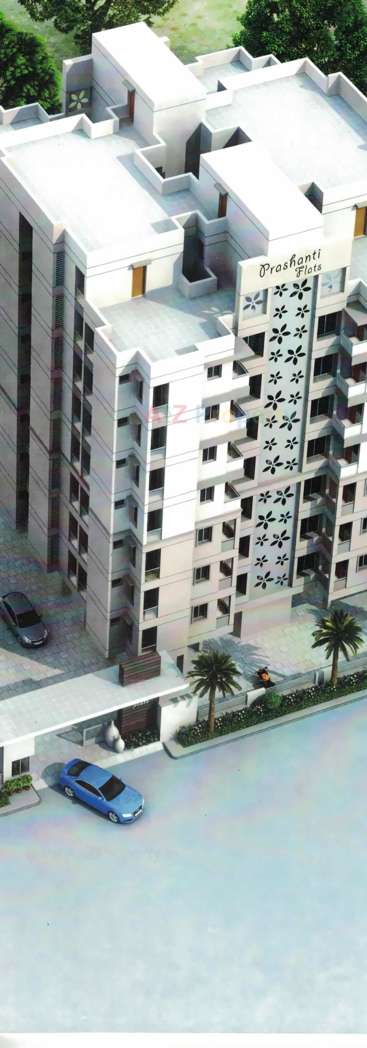 3D Elevation of real estate project Prashanti Flats located at Munjka, Rajkot, Gujarat
