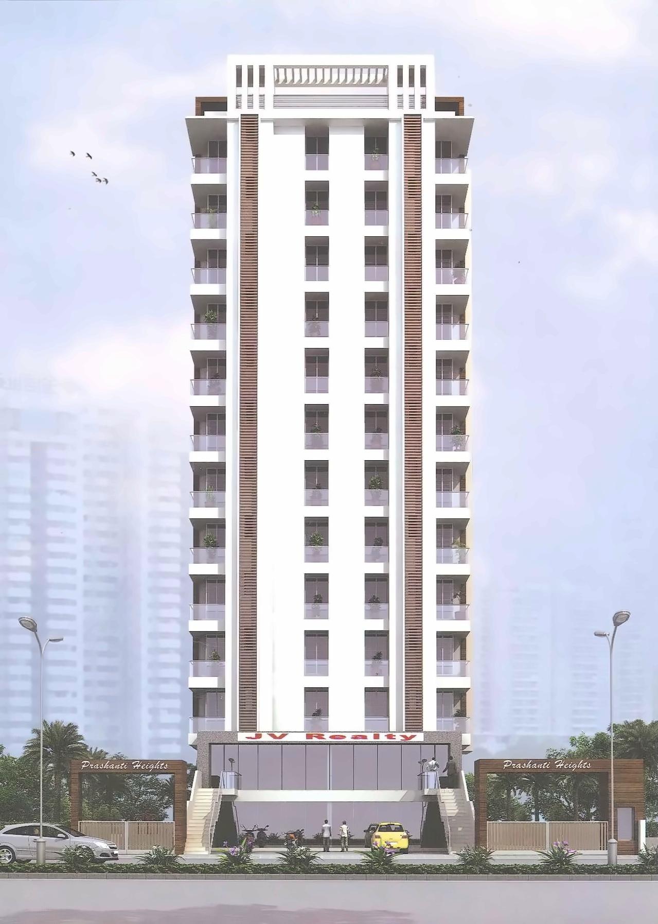 3D Elevation of real estate project Prashanti Heights located at Munjka, Rajkot, Gujarat