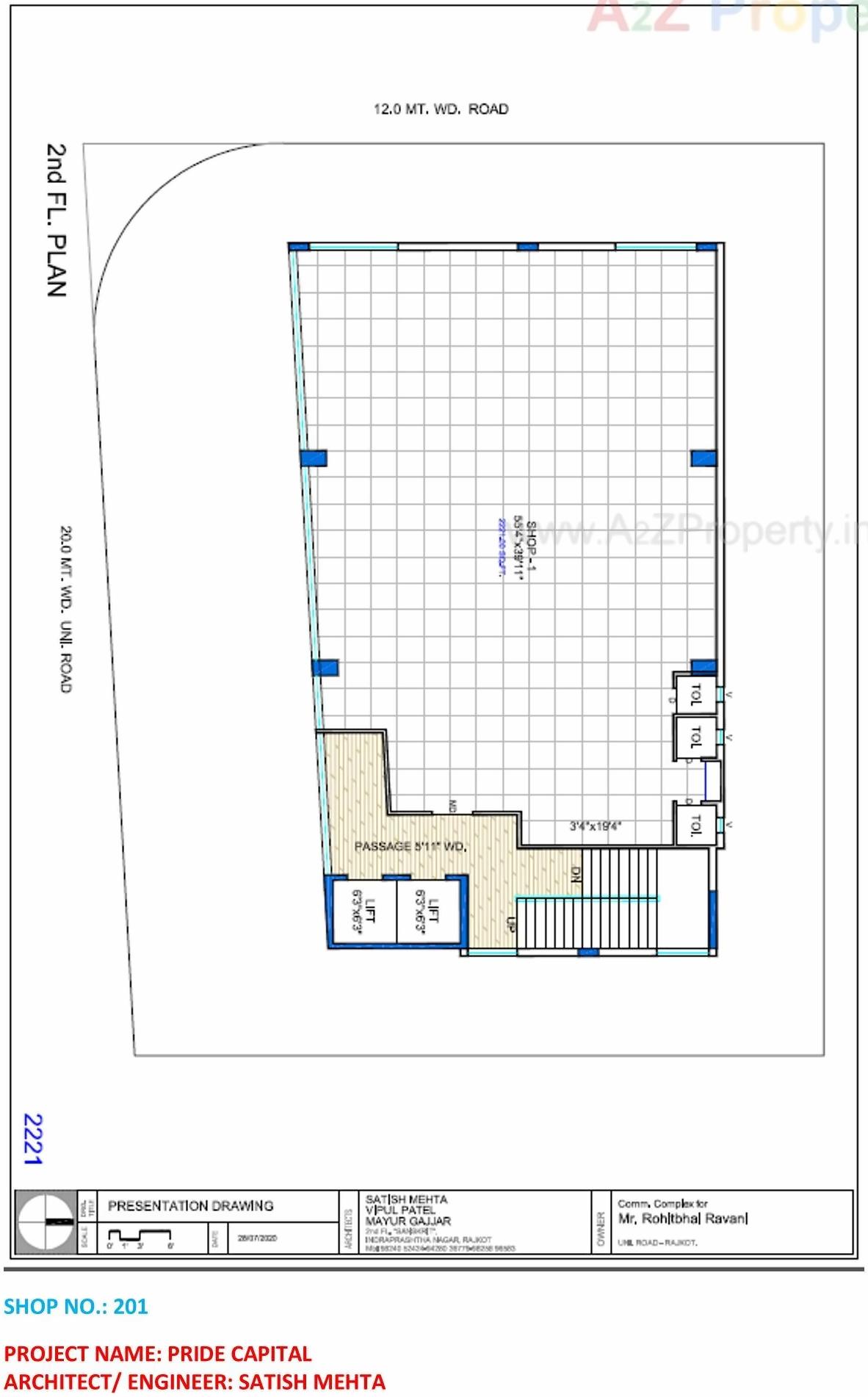 Layout of real estate project Pride Capital located at Raiya, Rajkot, Gujarat