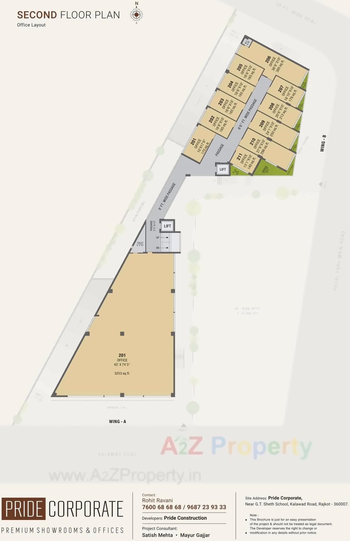 Layout of real estate project Pride Corporate located at Nana-mava, Rajkot, Gujarat