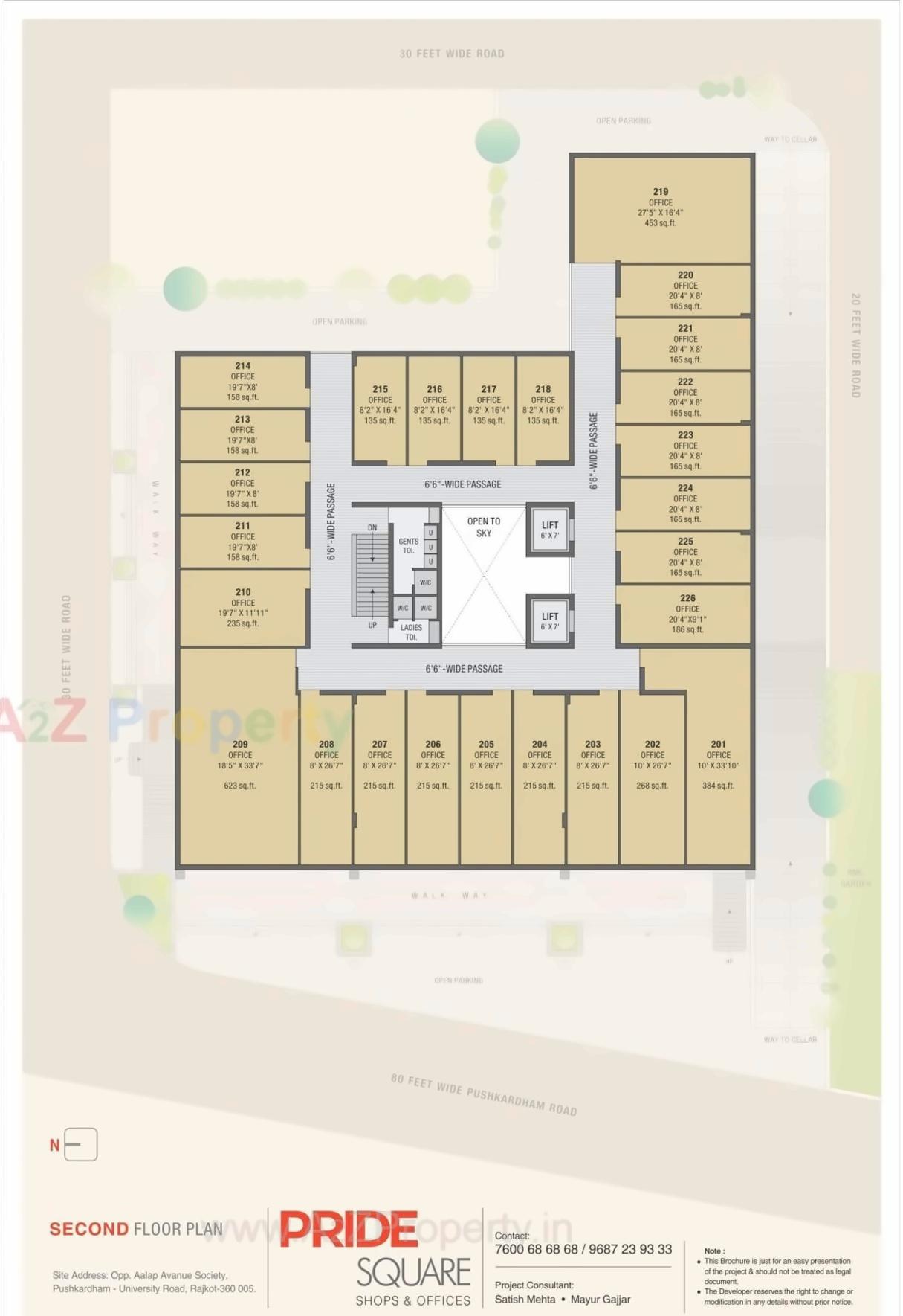 Layout of real estate project Pride Square located at Nana-mava, Rajkot, Gujarat