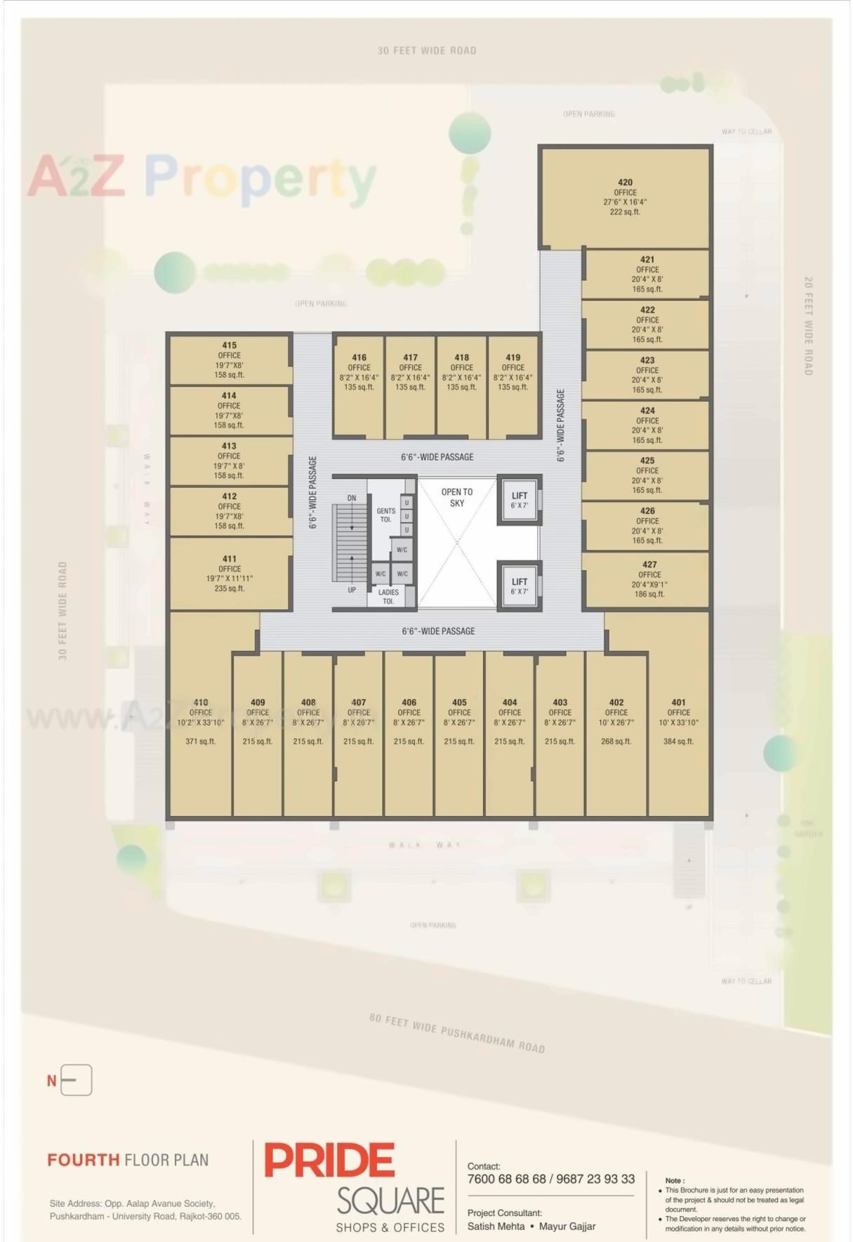 Layout of real estate project Pride Square located at Nana-mava, Rajkot, Gujarat
