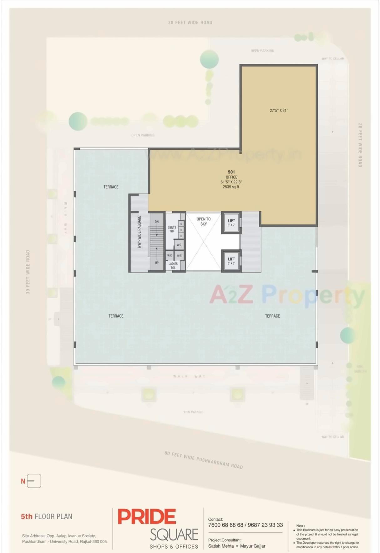 Layout of real estate project Pride Square located at Nana-mava, Rajkot, Gujarat
