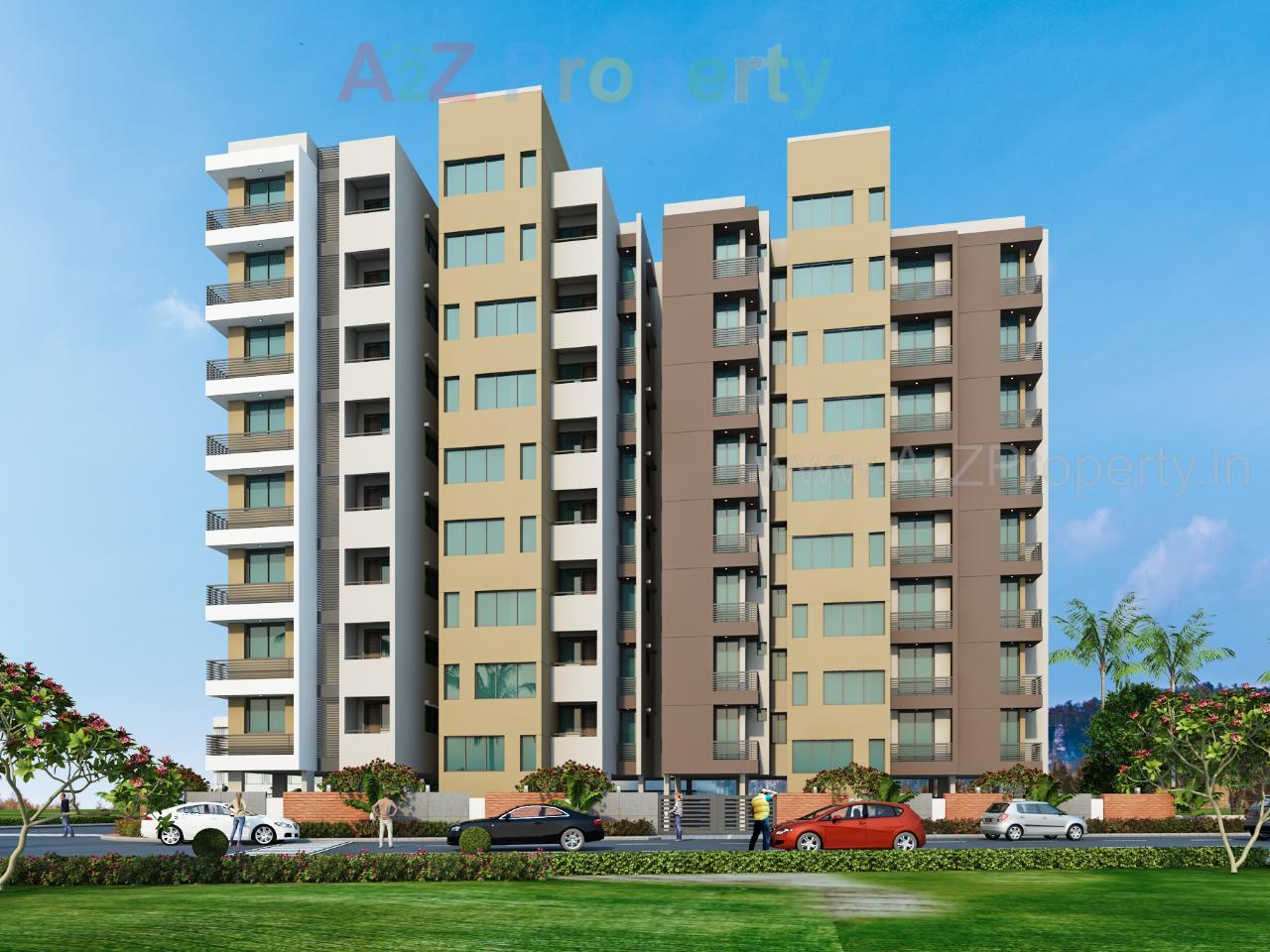3D Elevation of real estate project Pushti Vatika located at Mavdi, Rajkot, Gujarat
