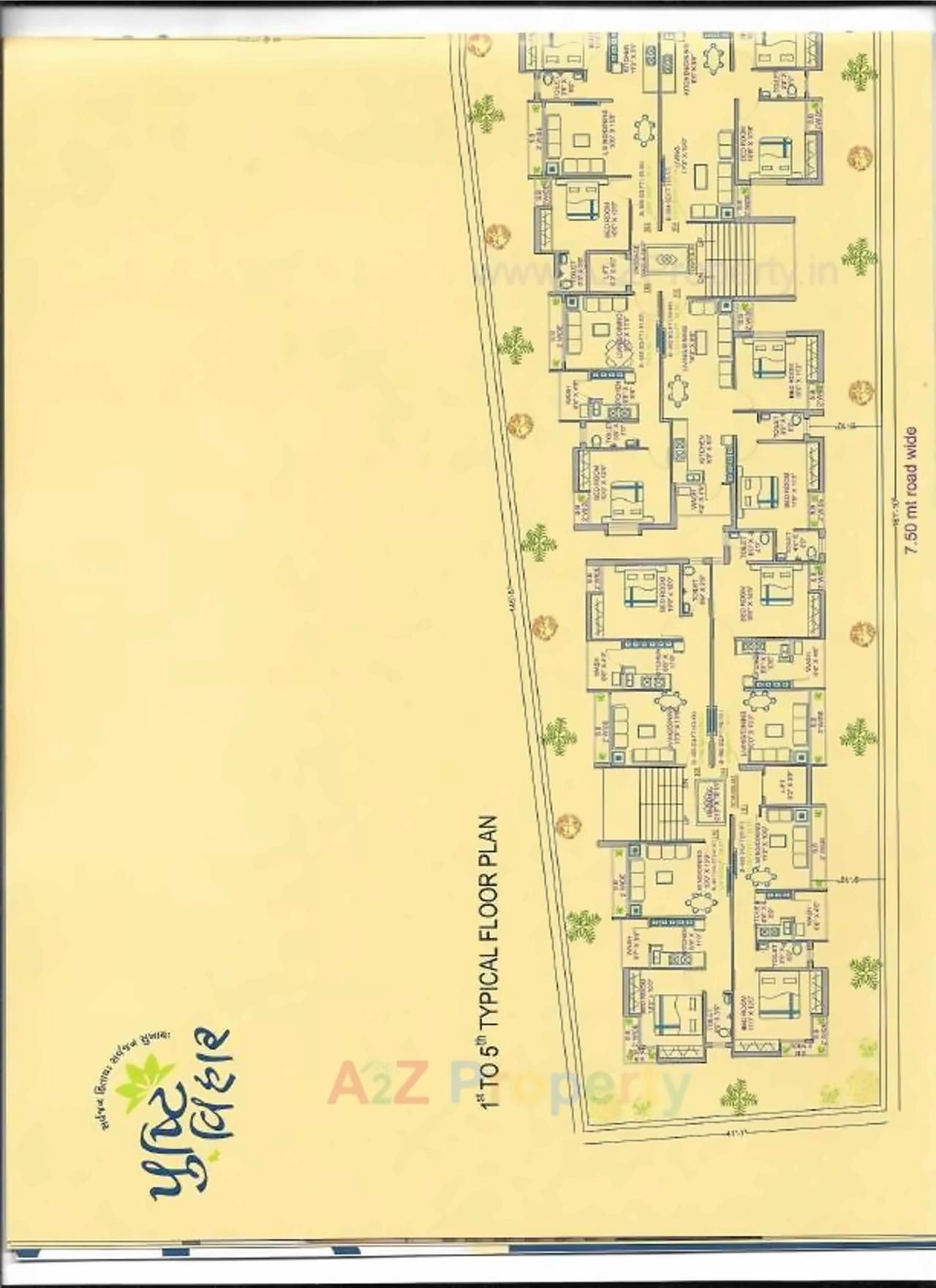 Layout of real estate project Pushtivihar located at Kangashiyali, Rajkot, Gujarat