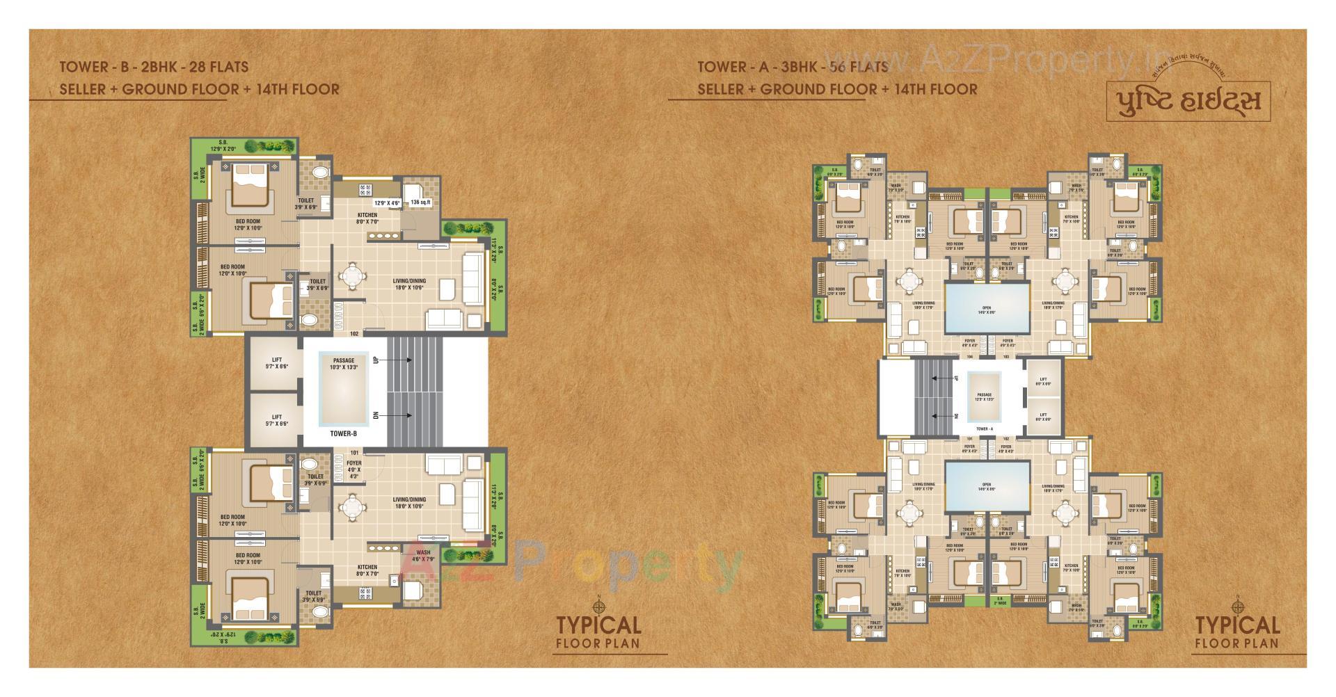 Layout of real estate project Pusti Heights located at Rajkot, Rajkot, Gujarat