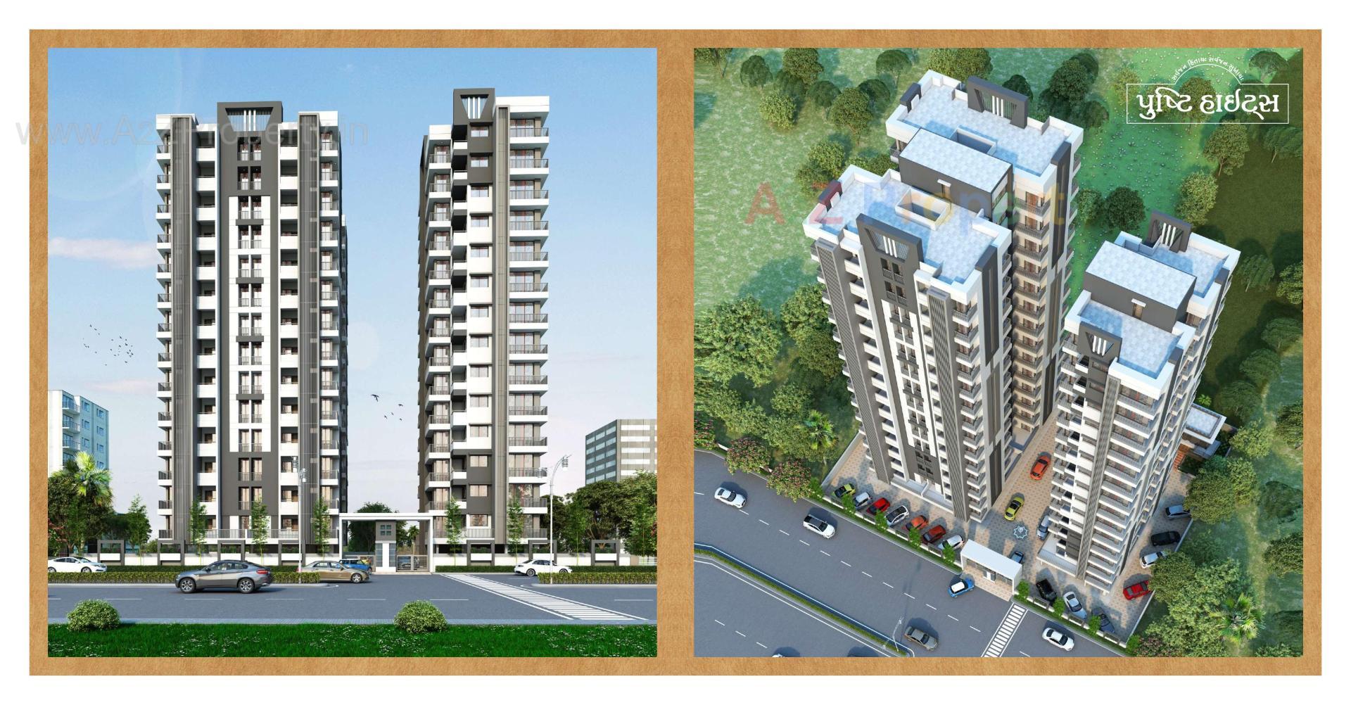 3D Elevation of real estate project Pusti Heights located at Rajkot, Rajkot, Gujarat