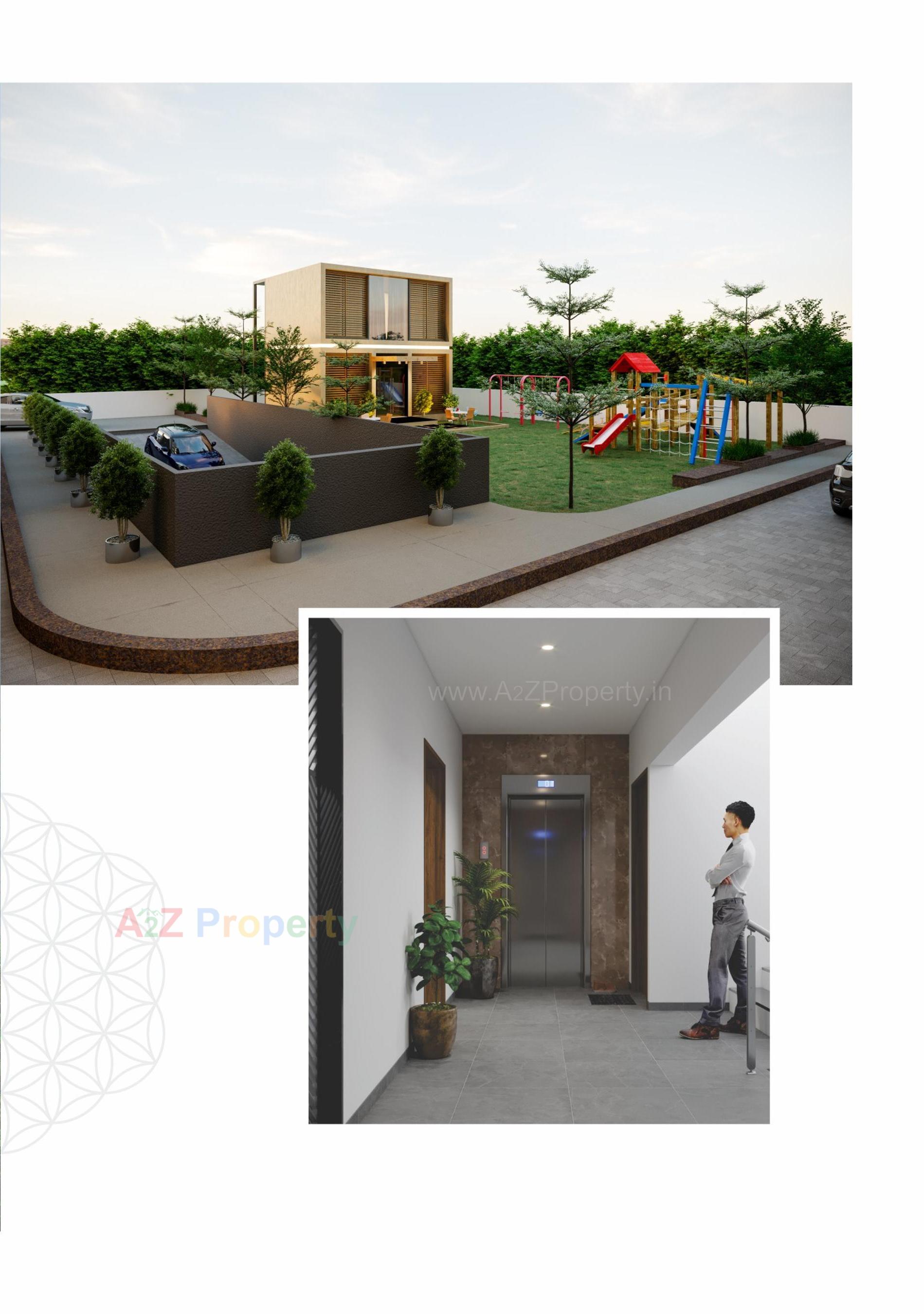 3D Elevation of real estate project Pusti Hills located at Kangashiyali, Rajkot, Gujarat