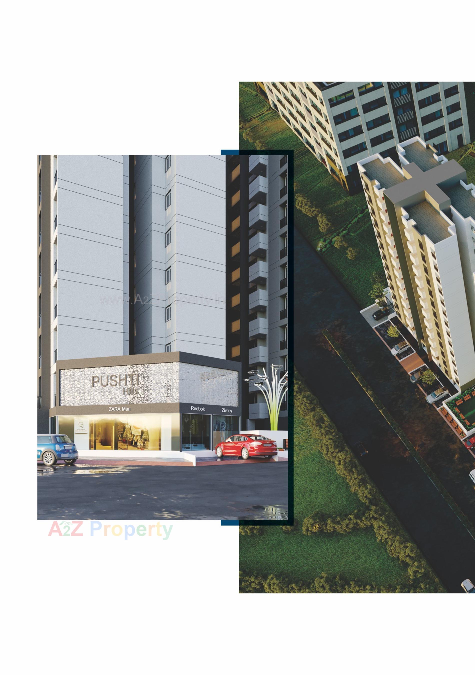 3D Elevation of real estate project Pusti Hills located at Kangashiyali, Rajkot, Gujarat