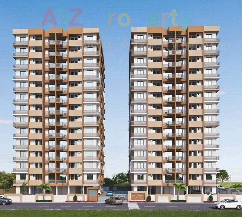 3D Elevation of real estate project Racecourse Lakeview located at Ghanteshwar, Rajkot, Gujarat