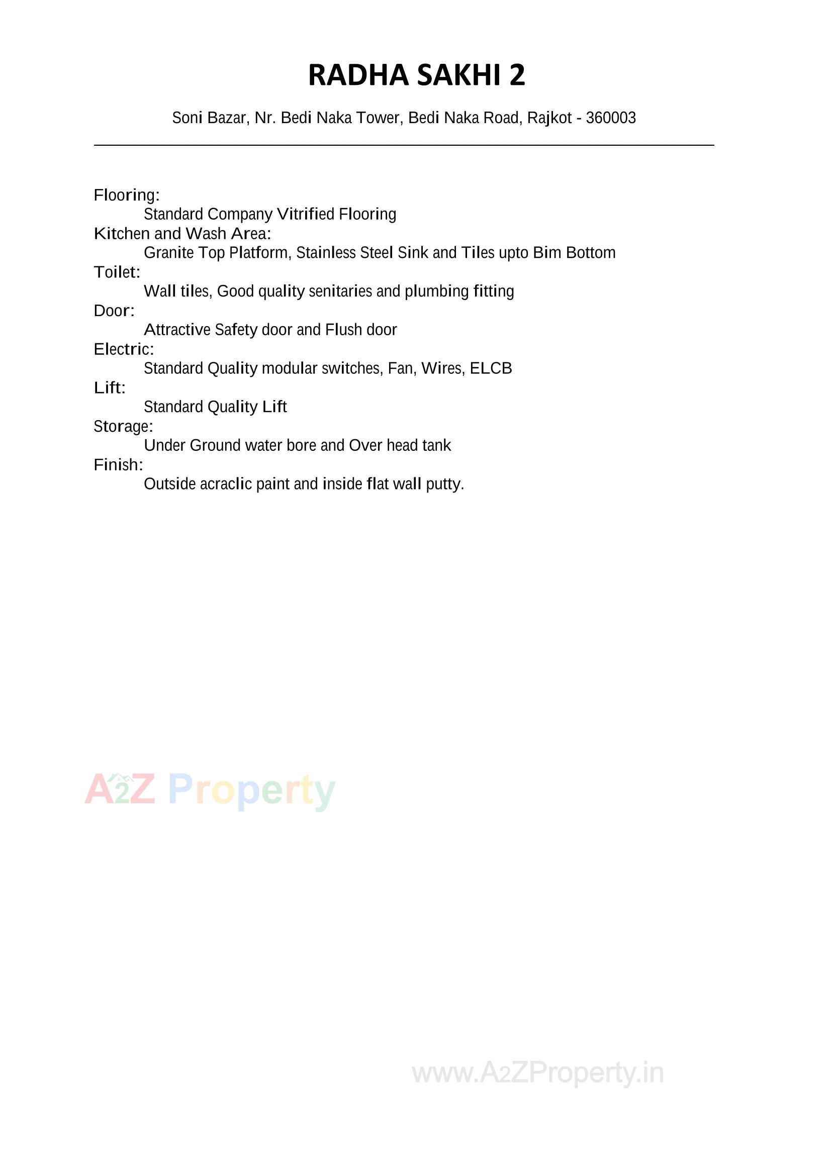  of real estate project Radha Sakhi located at Rajkot, Rajkot, Gujarat