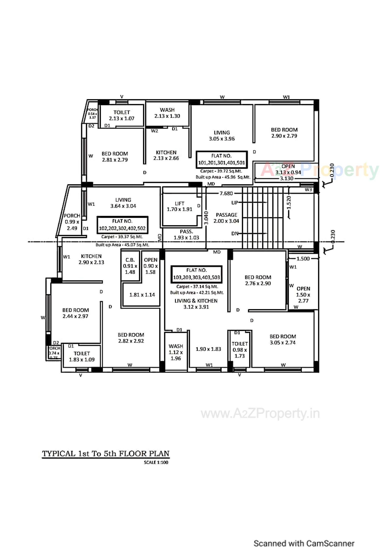Layout of real estate project Radhe Apartment located at Rajkot, Rajkot, Gujarat