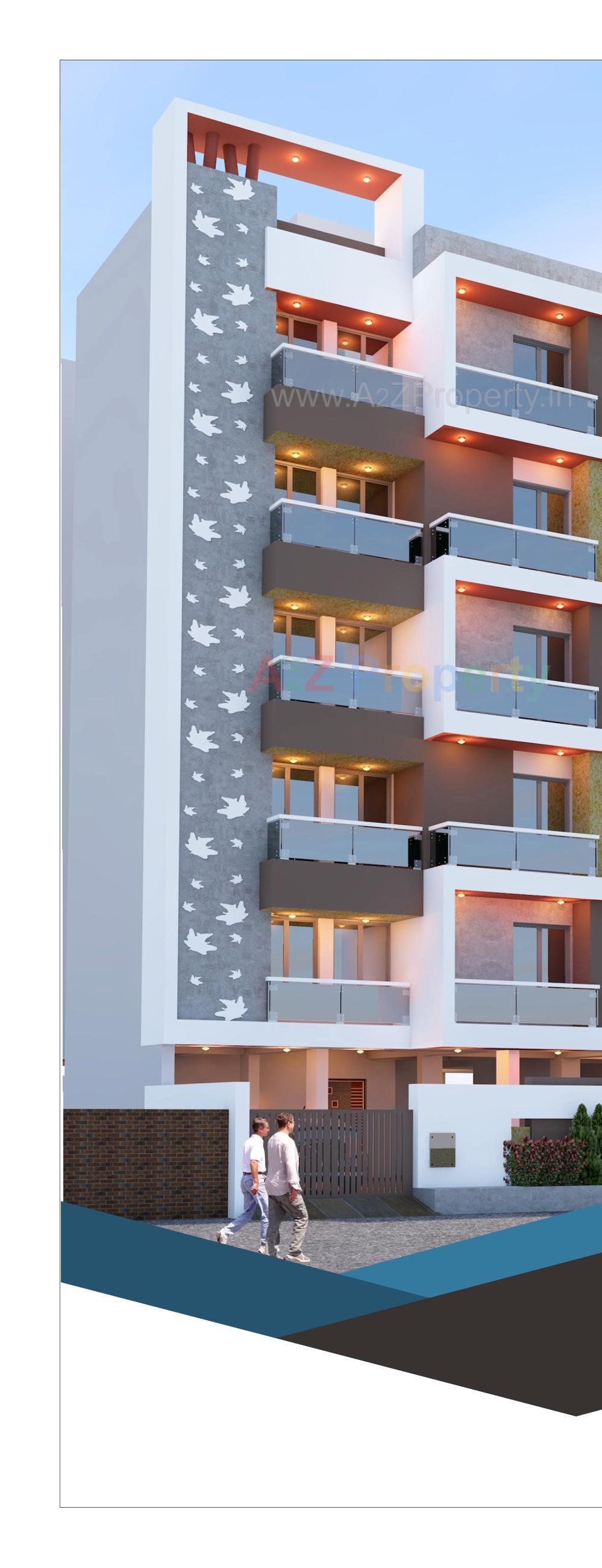 3D Elevation of real estate project Radhe Krishna Appartment located at Kothariya, Rajkot, Gujarat