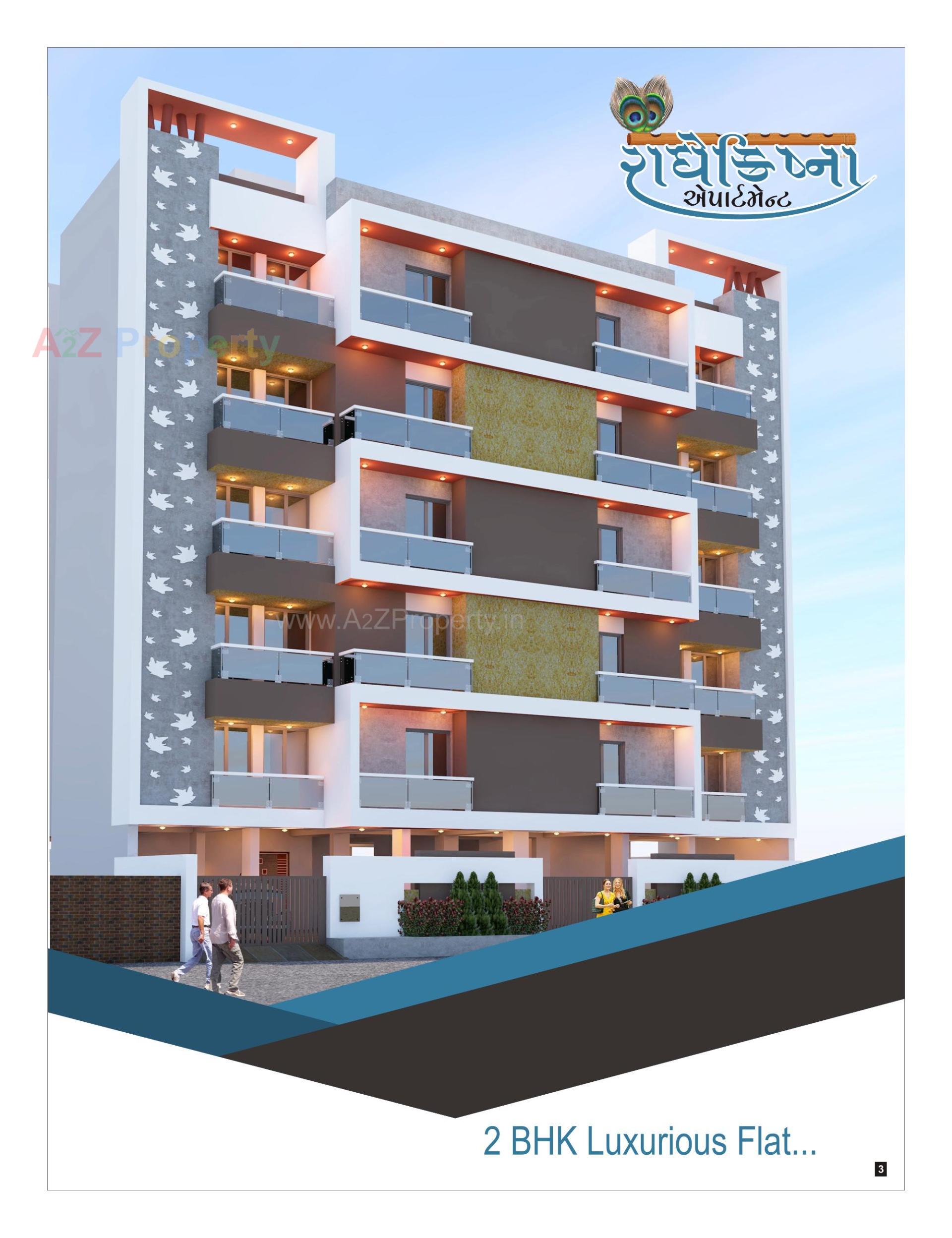 3D Elevation of real estate project Radhe Krishna Appartment located at Kothariya, Rajkot, Gujarat