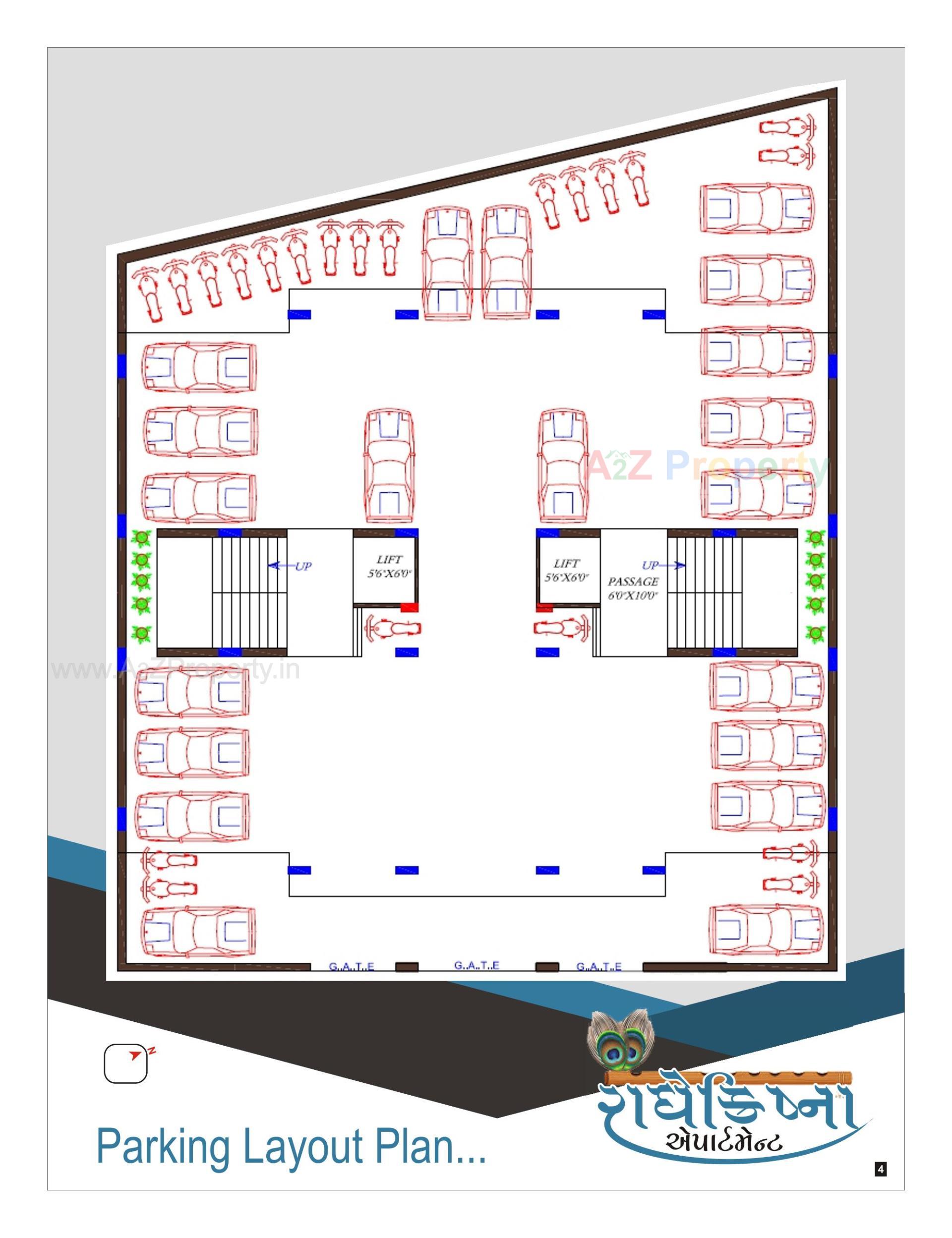 Layout of real estate project Radhe Krishna Appartment located at Kothariya, Rajkot, Gujarat
