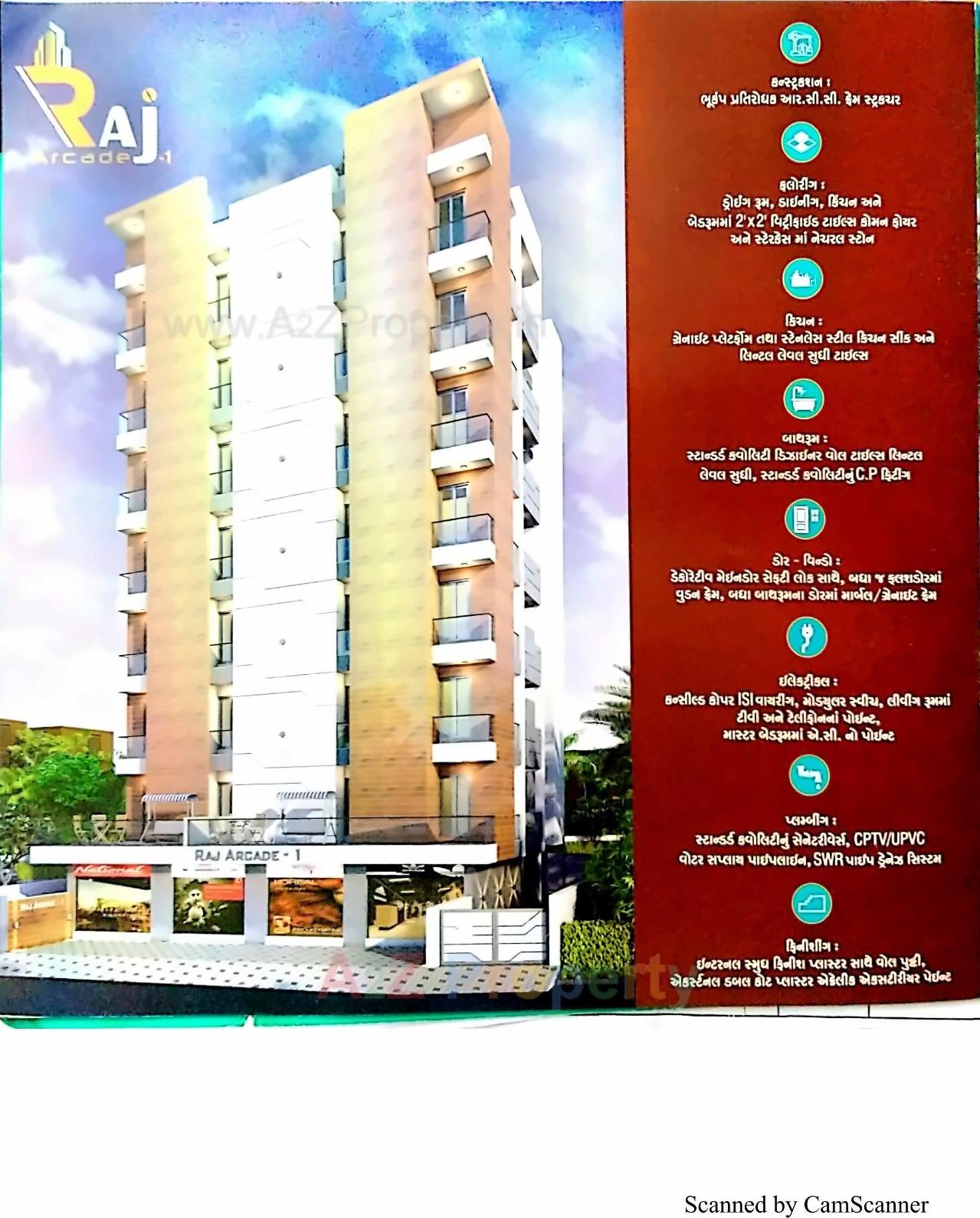 3D Elevation of real estate project Raj Arcade located at Mavdi, Rajkot, Gujarat