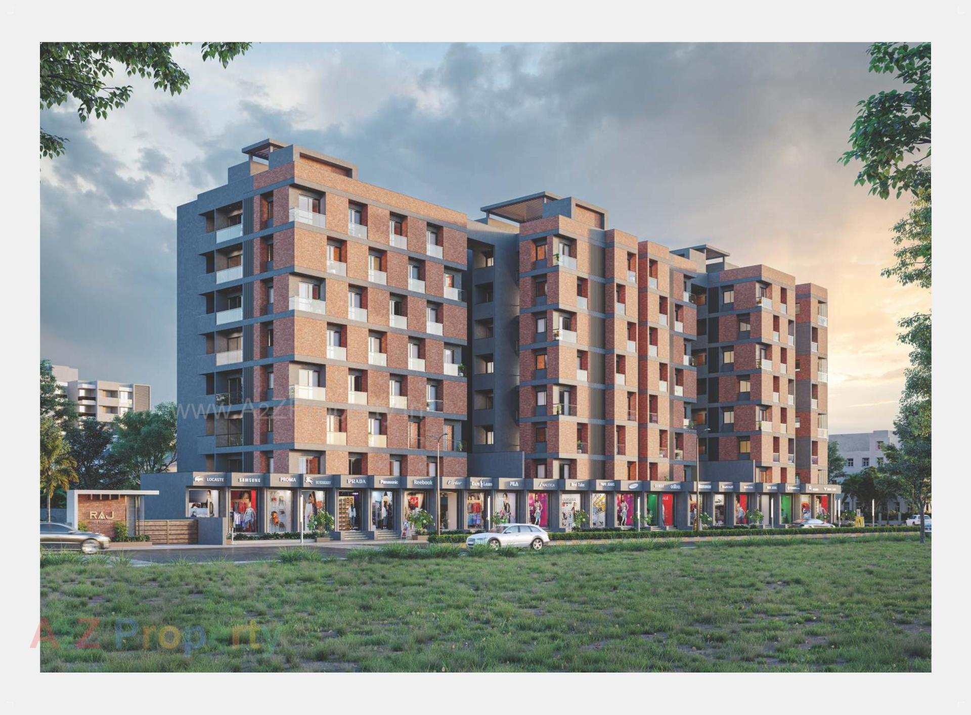 3D Elevation of real estate project Raj Heights located at Rajkot, Rajkot, Gujarat