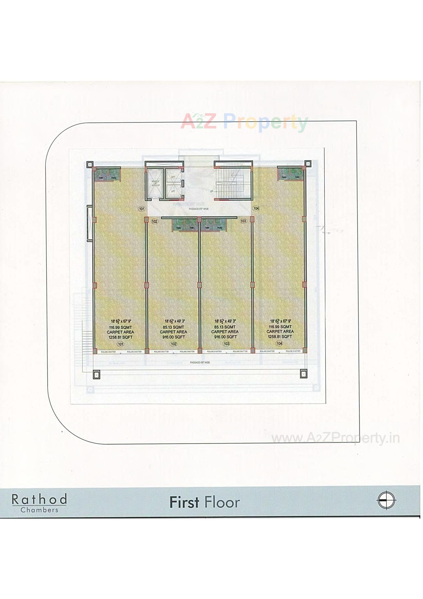 Layout of real estate project Rathod Chambers located at City, Rajkot, Gujarat