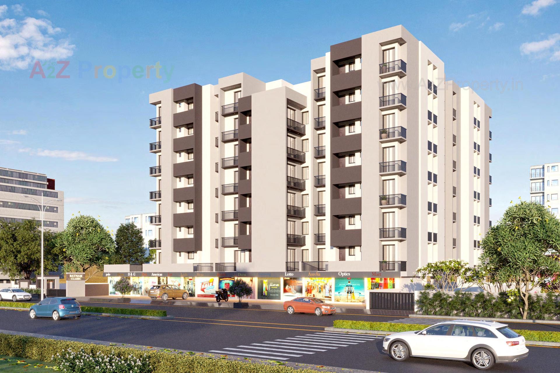 3D Elevation of real estate project Ratnam Classic located at Hapa, Rajkot, Gujarat