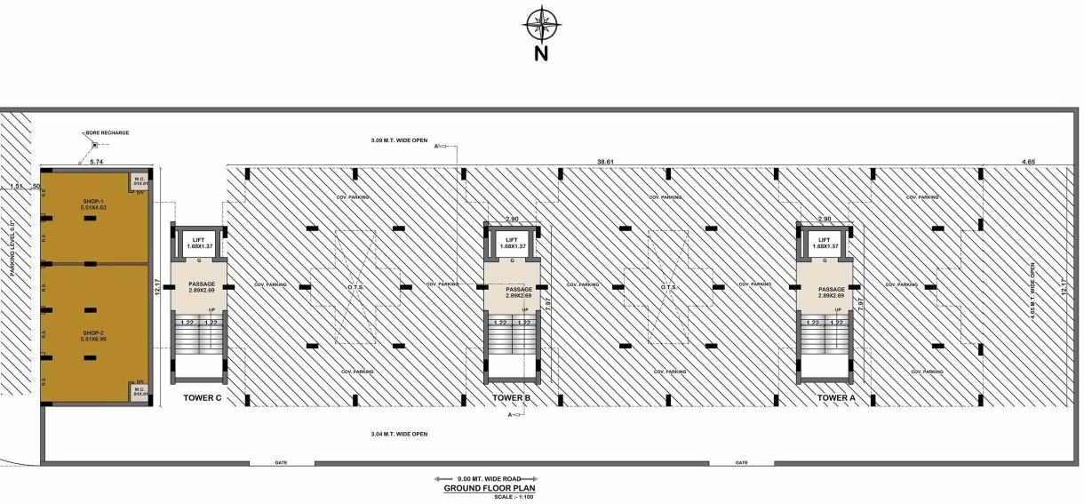 Layout of real estate project Ratnam Flora located at Ghanteshwar, Rajkot, Gujarat