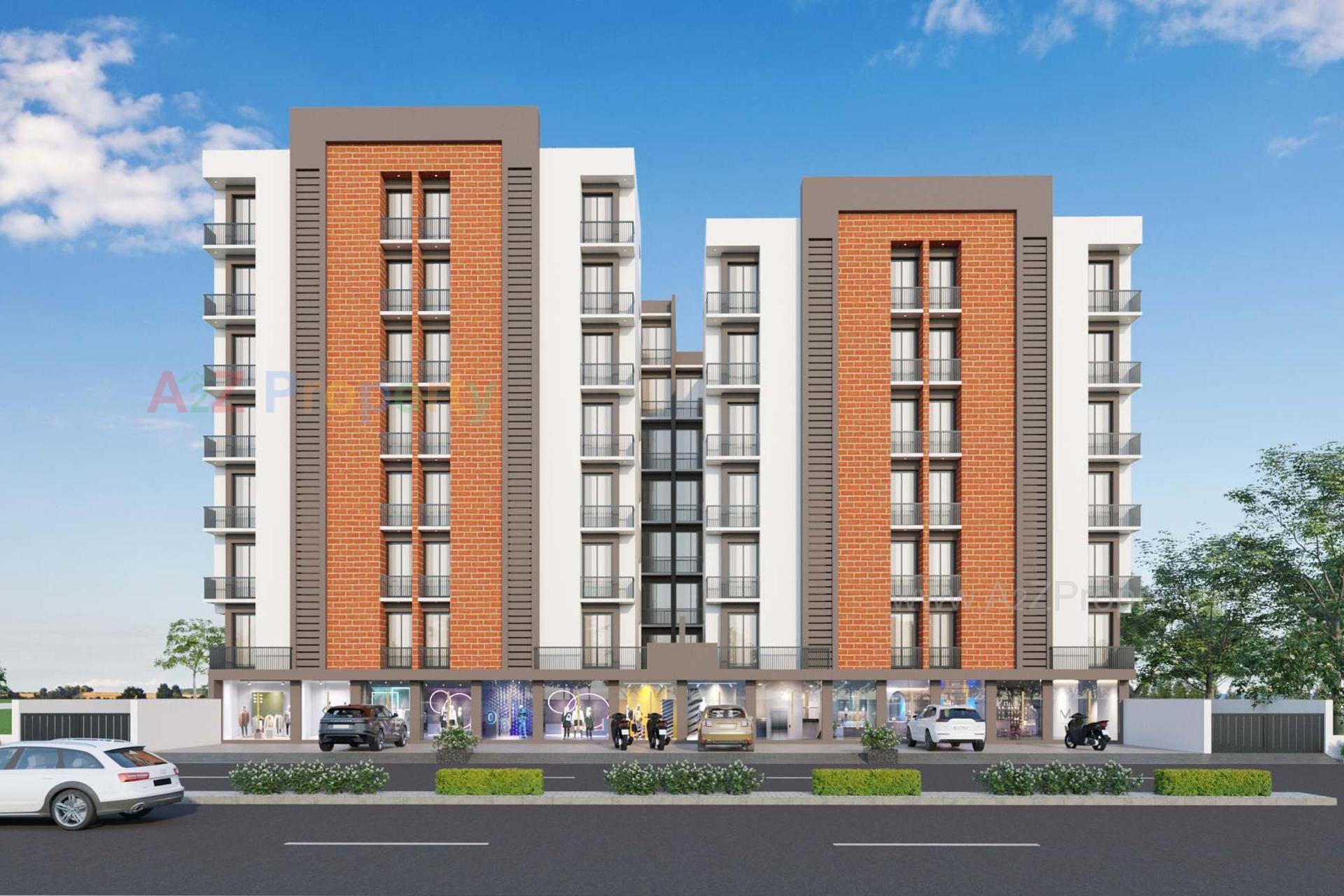 3D Elevation of real estate project Ratnam Glorious located at Ronki, Rajkot, Gujarat