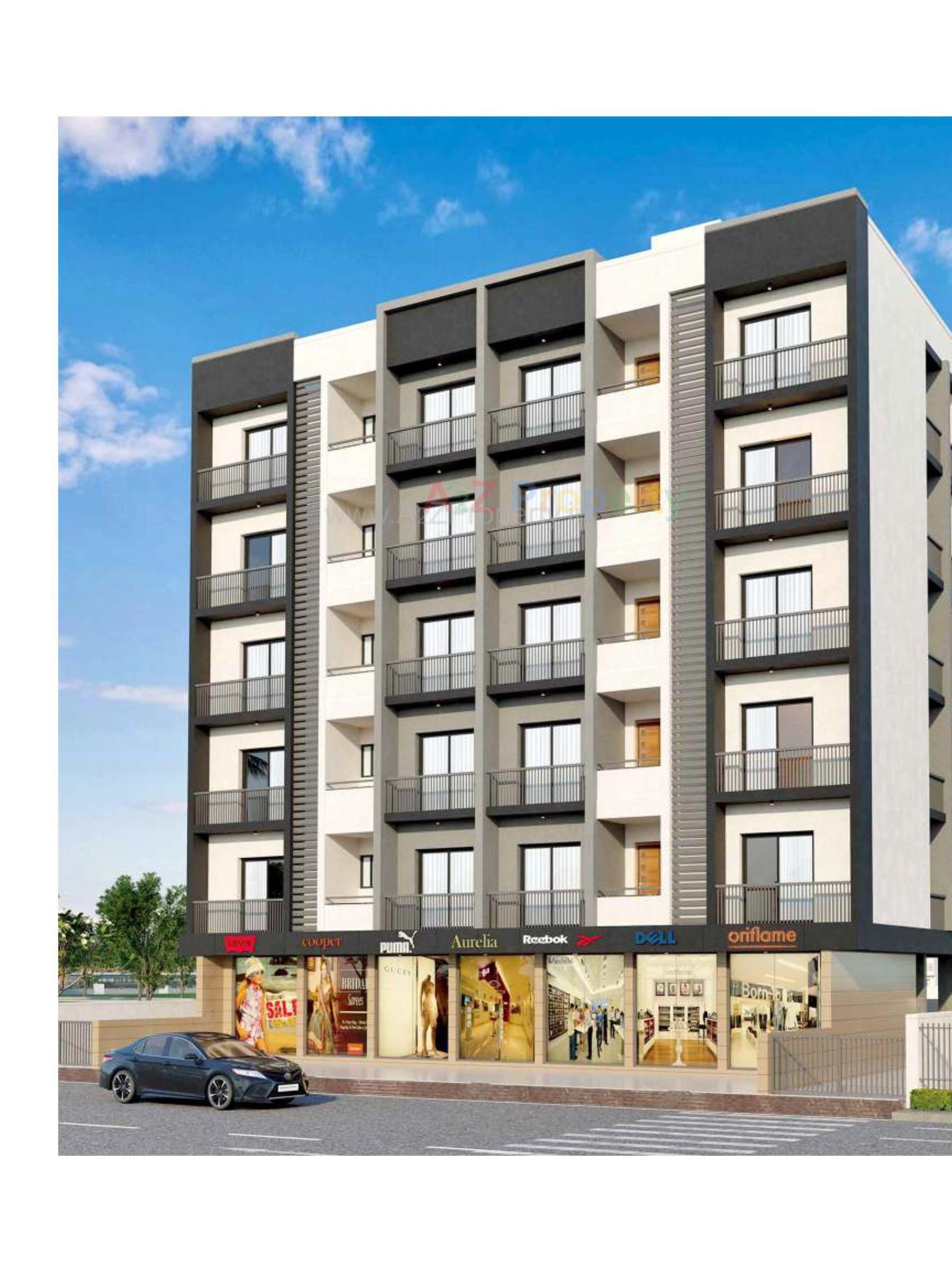 3D Elevation of real estate project Ratnam Prime located at Ghanteshwar, Rajkot, Gujarat