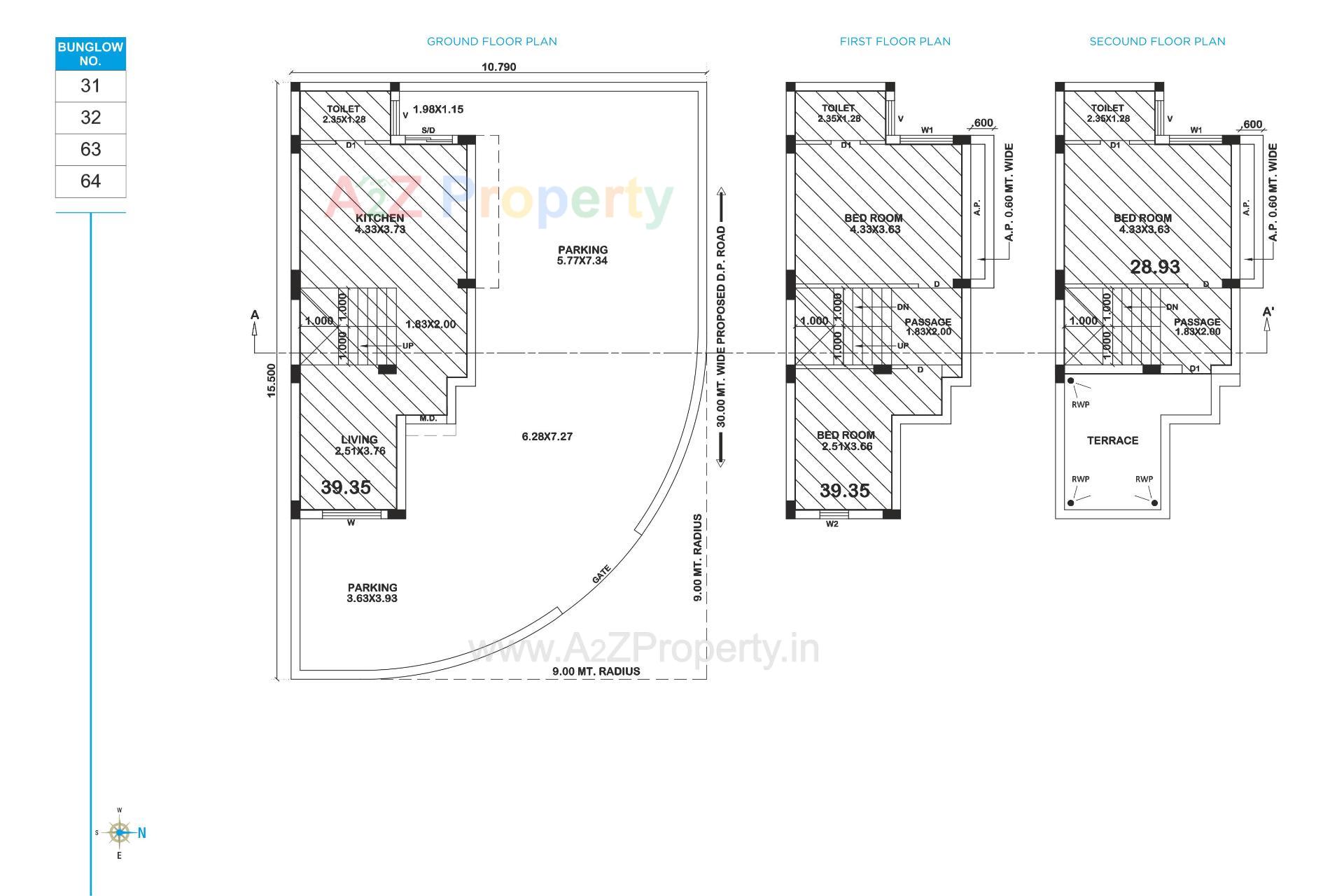 Layout of real estate project Ratnam Royal Bungalows located at Manharpur, Rajkot, Gujarat