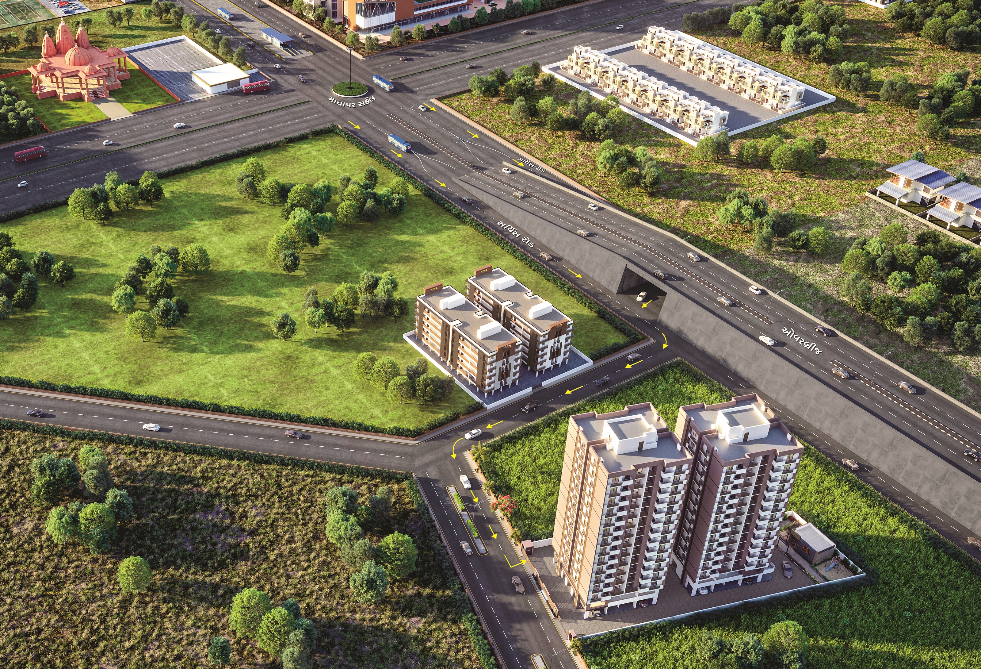 3D Elevation of real estate project Ratnam Skyline located at Madhapar, Rajkot, Gujarat