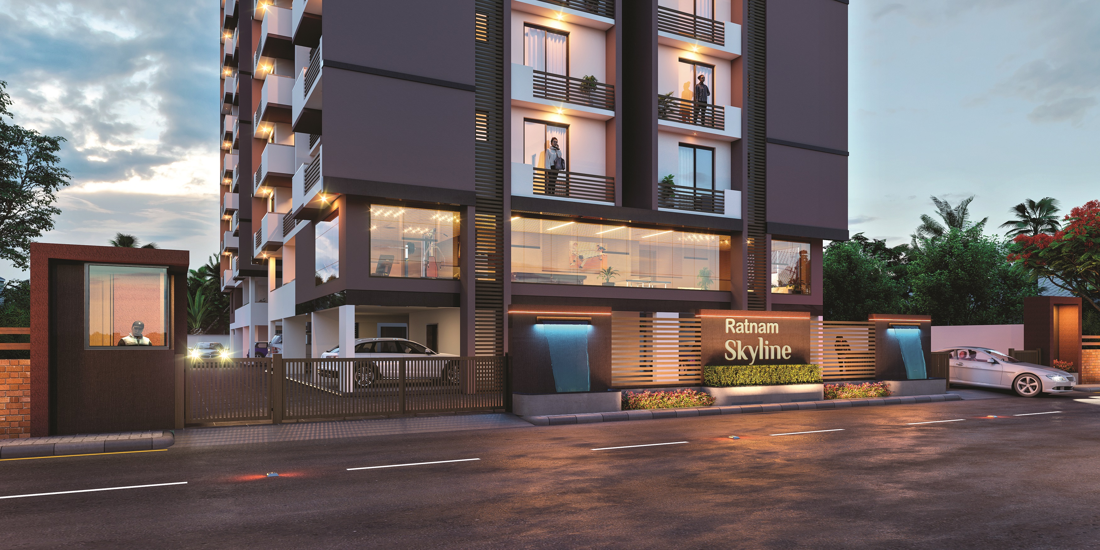 3D Elevation of real estate project Ratnam Skyline located at Madhapar, Rajkot, Gujarat
