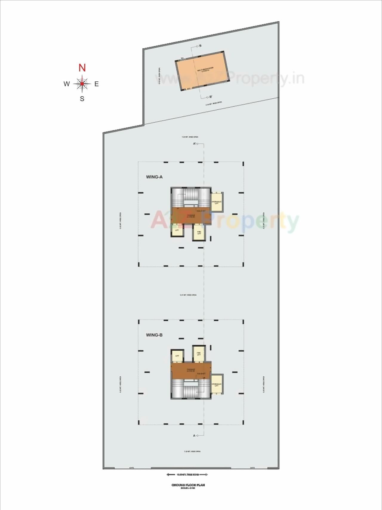 Layout of real estate project Ratnam Skyline located at Madhapar, Rajkot, Gujarat