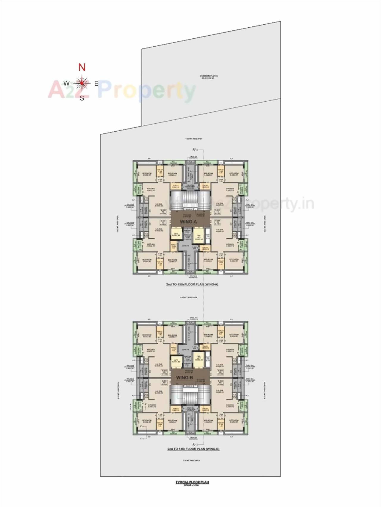 Layout of real estate project Ratnam Skyline located at Madhapar, Rajkot, Gujarat