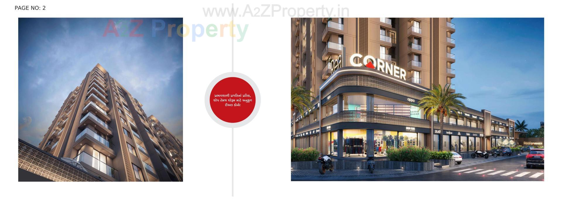 3D Elevation of real estate project Real Corner located at Mavdi, Rajkot, Gujarat