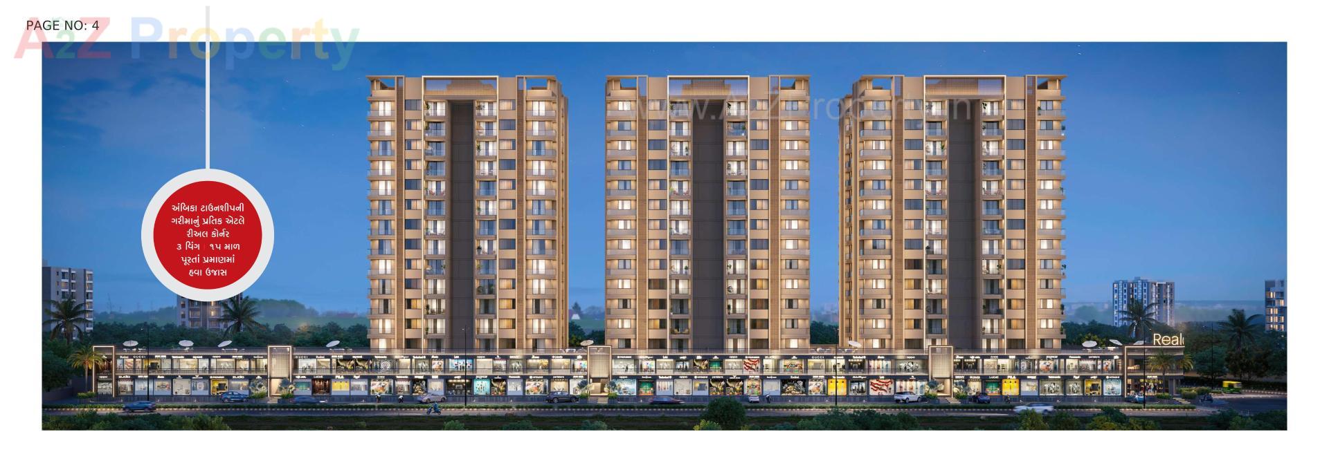 3D Elevation of real estate project Real Corner located at Mavdi, Rajkot, Gujarat