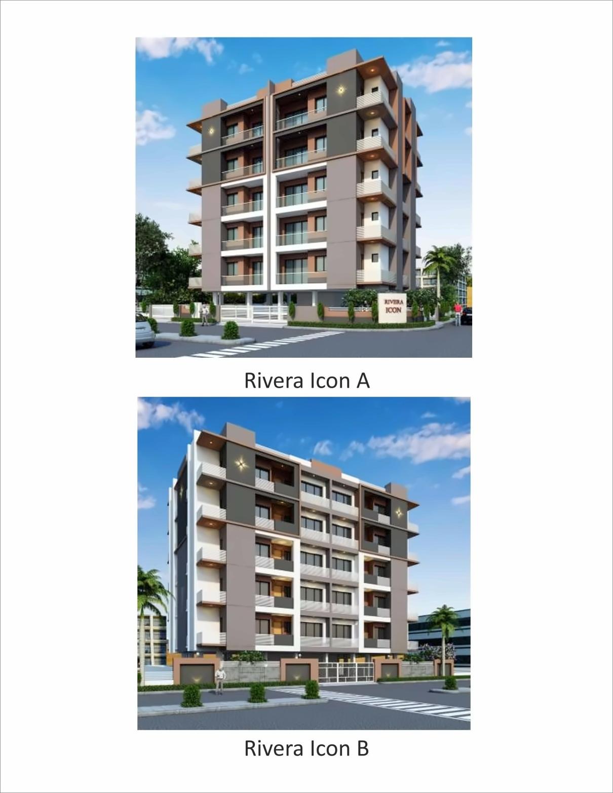 3D Elevation of real estate project Rivera Icon located at Mavdi, Rajkot, Gujarat