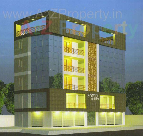 3D Elevation of real estate project Rotec Corner located at Mavdi, Rajkot, Gujarat