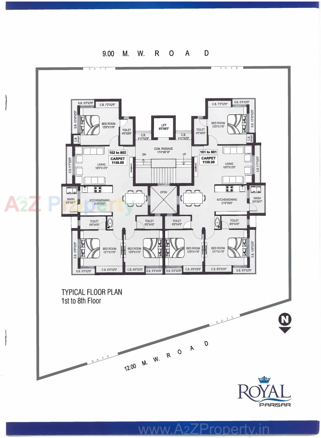 Layout of real estate project Royal Parisar located at Rajkot, Rajkot, Gujarat