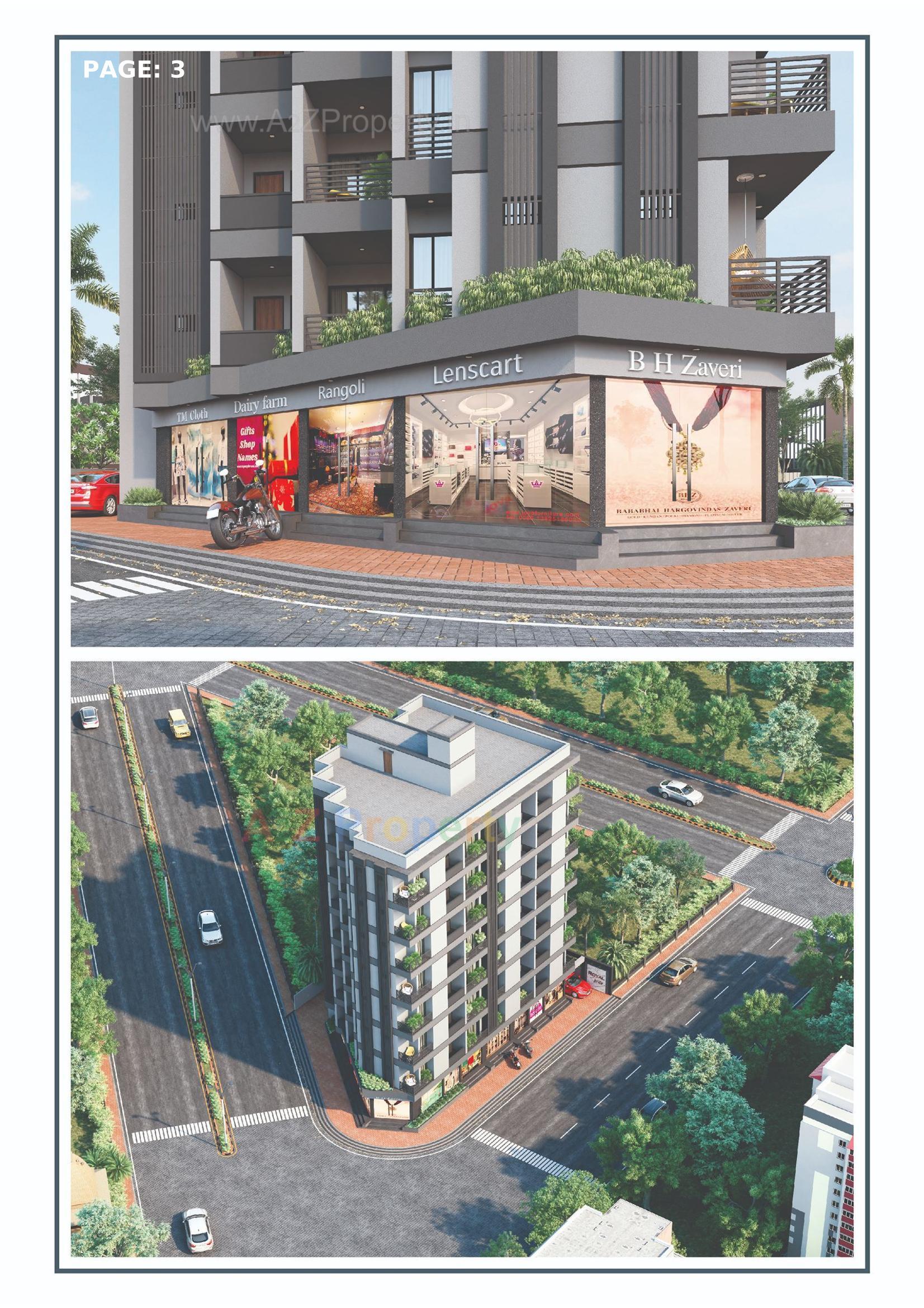 3D Elevation of real estate project Royal Pride located at Raiya, Rajkot, Gujarat