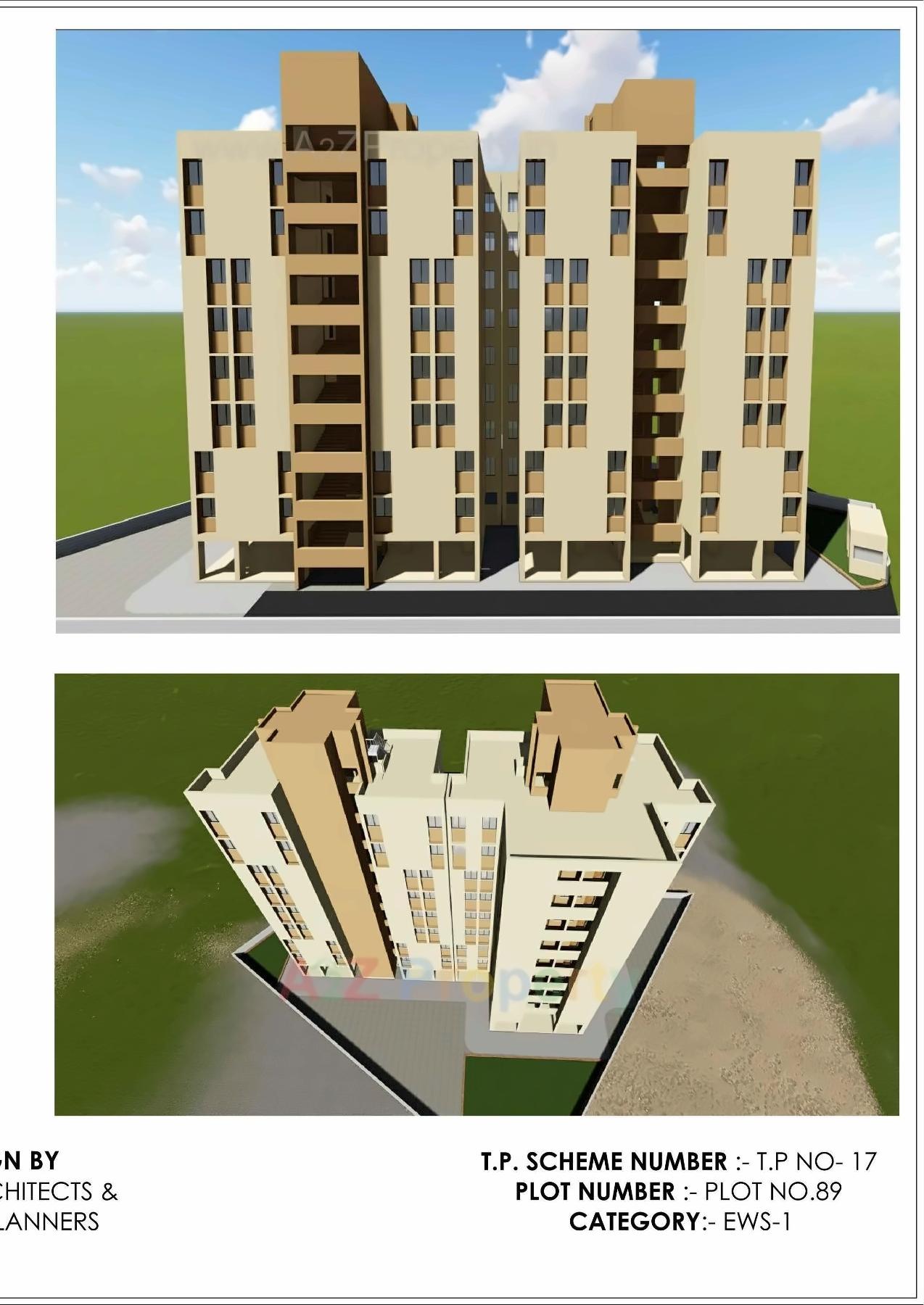 3D Elevation of real estate project Ruda Pmay Tp 17 Fp 95 Ews located at Munjka, Rajkot, Gujarat