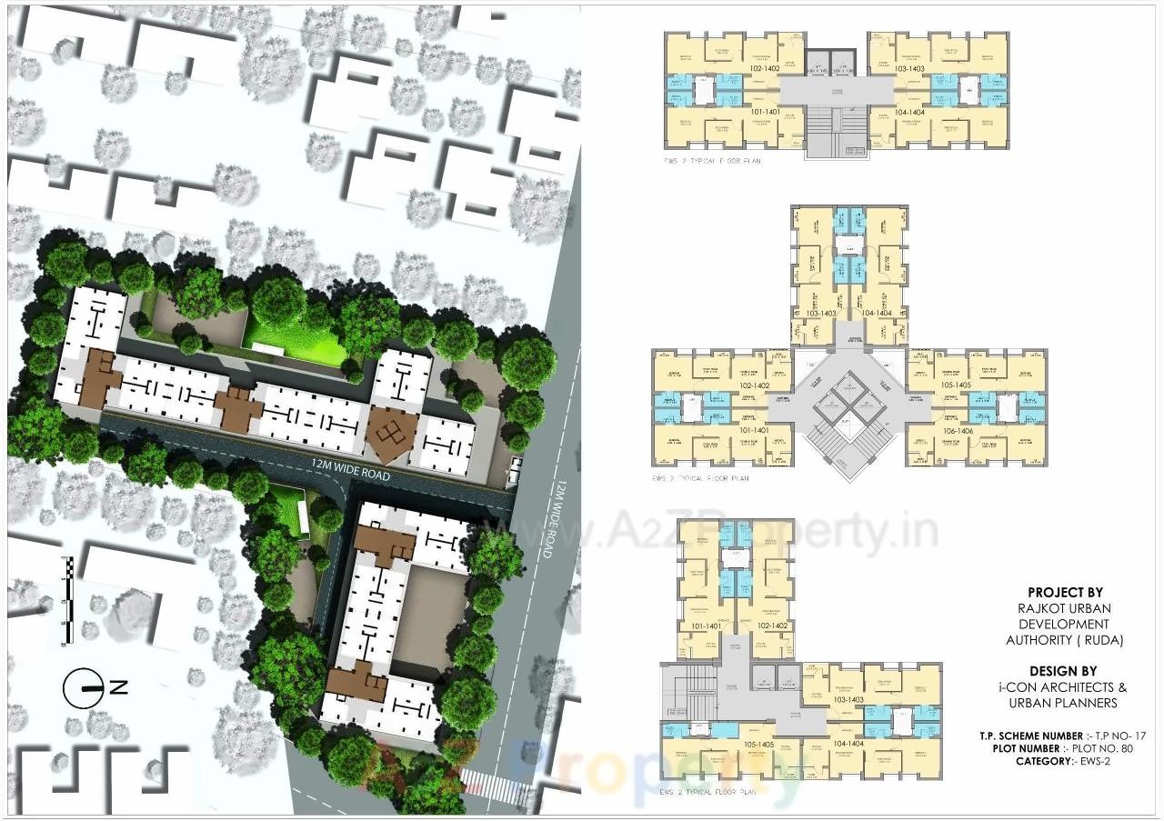 Layout of real estate project Ruda Pmay Tp 17 Fp 80 Ews located at Munjaka, Rajkot, Gujarat
