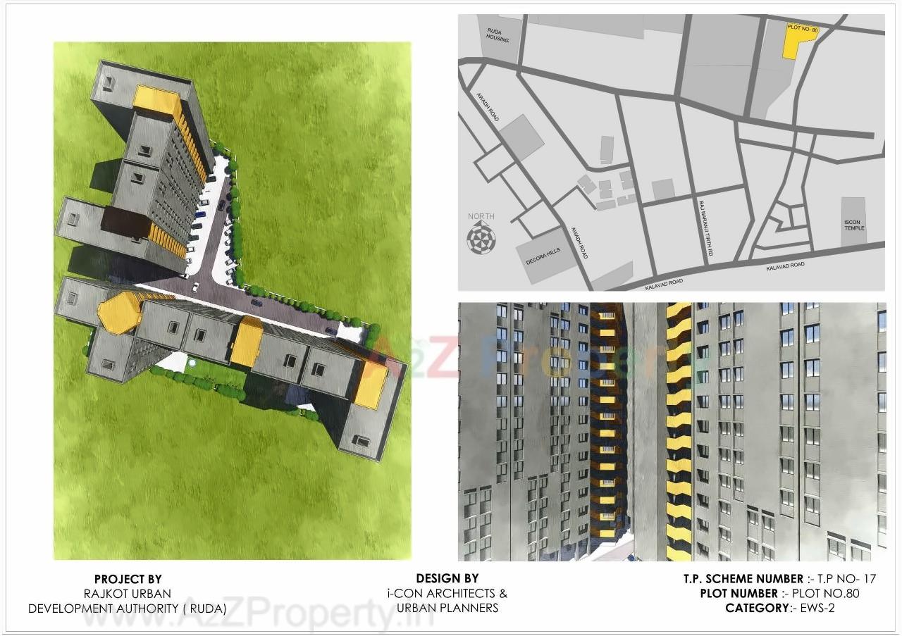 Layout of real estate project Ruda Pmay Tp 17 Fp 80 Ews located at Munjaka, Rajkot, Gujarat