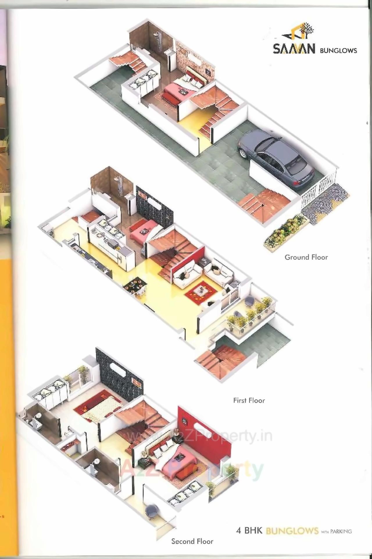 Layout of real estate project Saavan Bunglows located at Mavdi, Rajkot, Gujarat