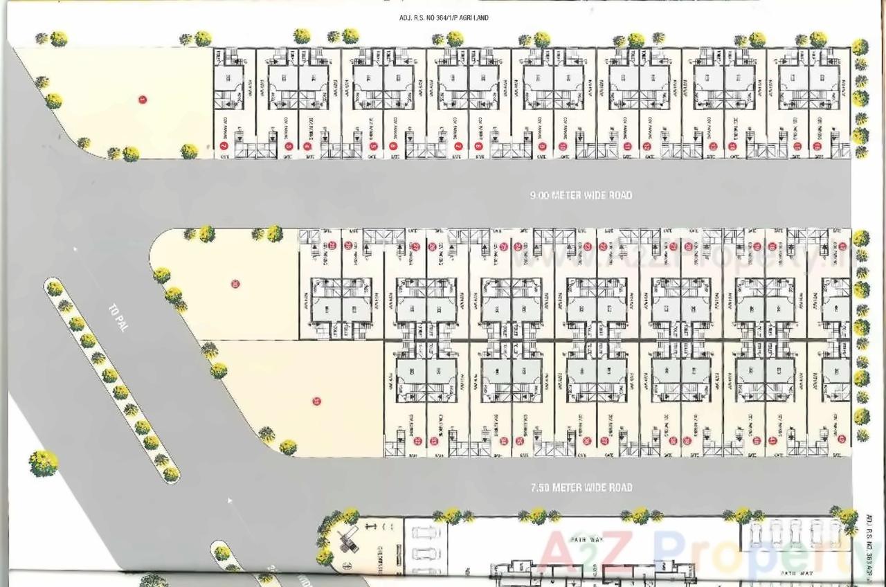 Layout of real estate project Saavan Bunglows located at Mavdi, Rajkot, Gujarat