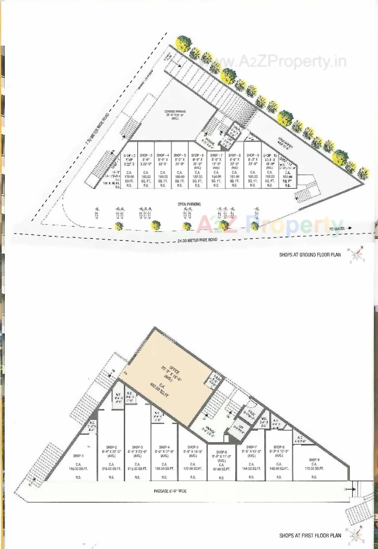 Layout of real estate project Saavan Diamond located at Mavdi, Rajkot, Gujarat