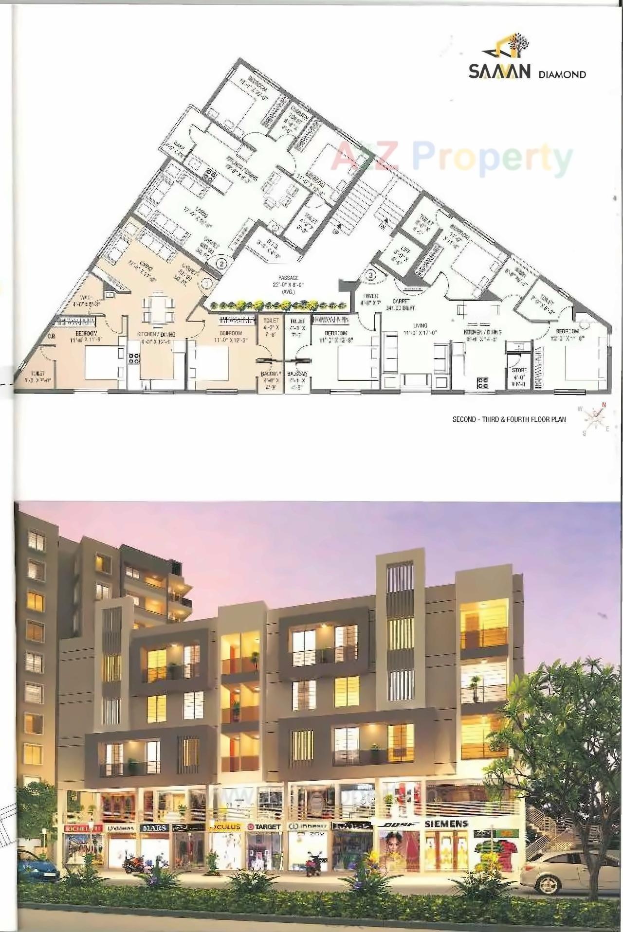 Layout of real estate project Saavan Diamond located at Mavdi, Rajkot, Gujarat