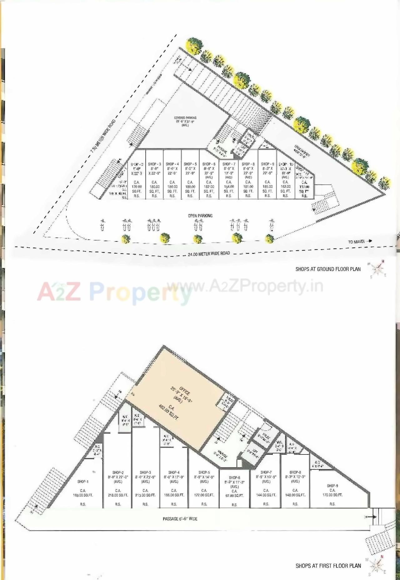 Layout of real estate project Saavan Heights located at Mavdi, Rajkot, Gujarat