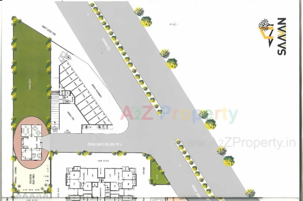 Layout of real estate project Saavan Heights located at Mavdi, Rajkot, Gujarat