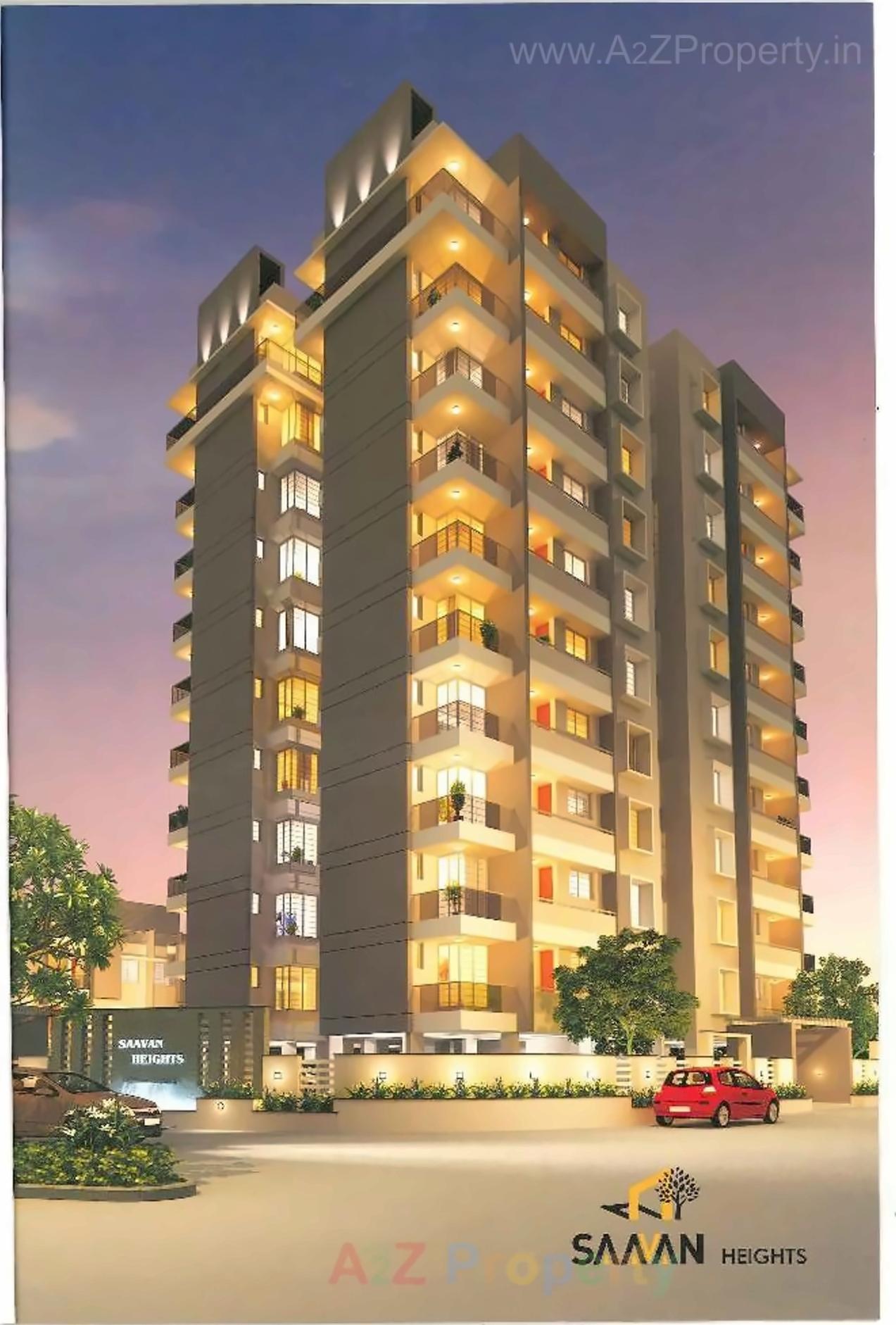 3D Elevation of real estate project Saavan Heights located at Mavdi, Rajkot, Gujarat