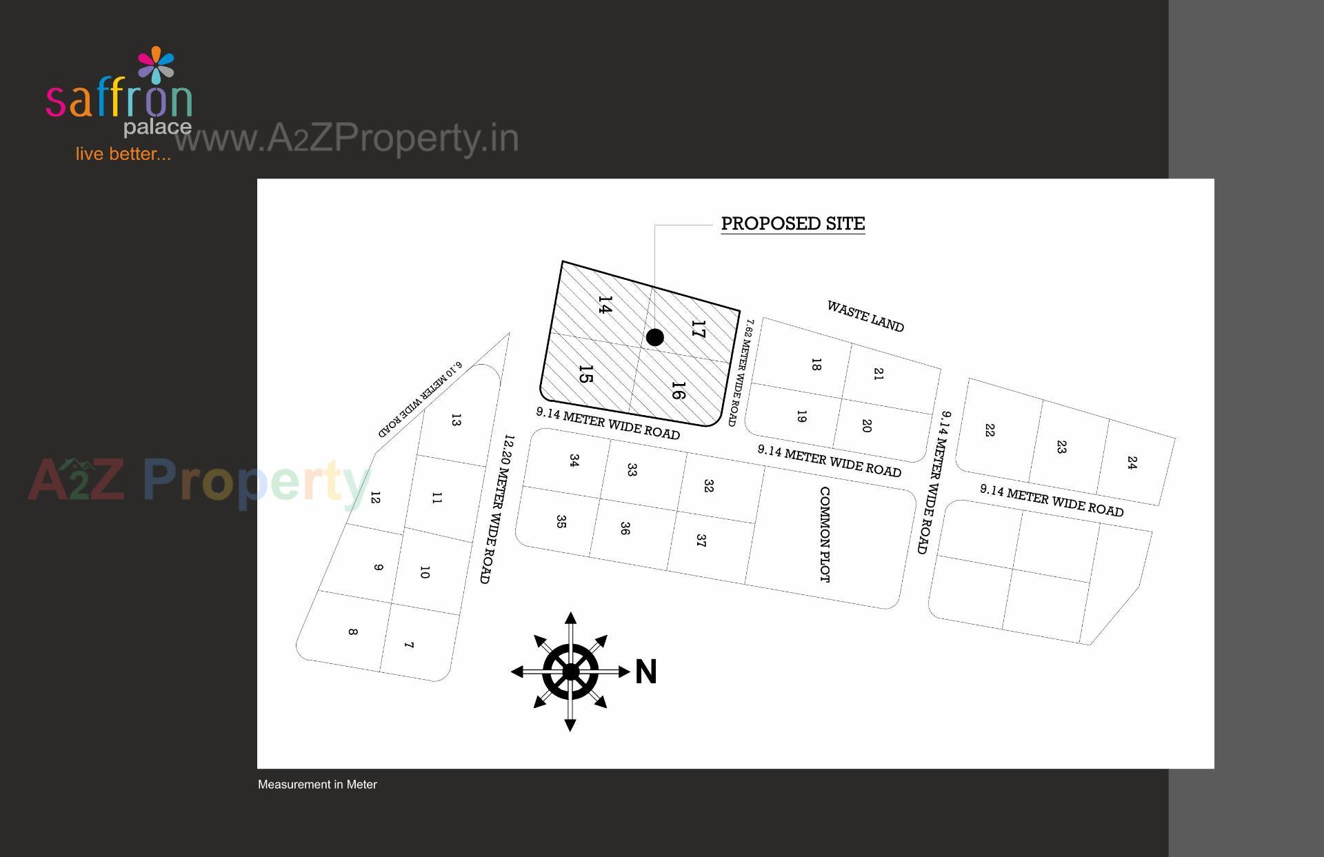 Layout of real estate project Saffron Palace located at Ghanteshwar, Rajkot, Gujarat