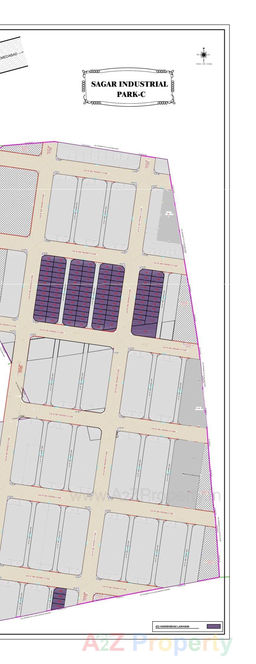 Layout of real estate project Sagar Industrial Park located at Anandpar, Rajkot, Gujarat