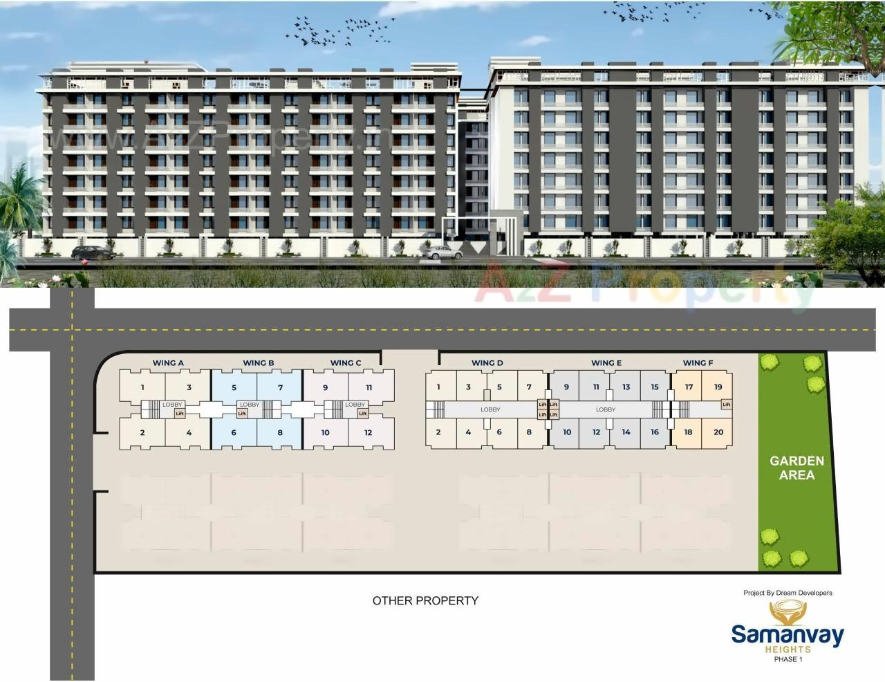 Layout of real estate project Samanvay Heights located at Dist, Rajkot, Gujarat